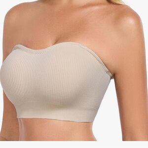Seamless Strapless Bandeau Bra - Beige